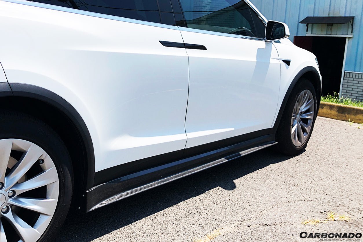 2016 - 2021 Tesla Model X SUV RZS Style Carbon Fiber Side Skirts